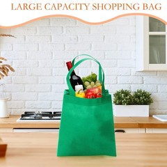 48 PCS Rainbow Color Reusable Grocery Bags with Handles Fabric Tote Bulk