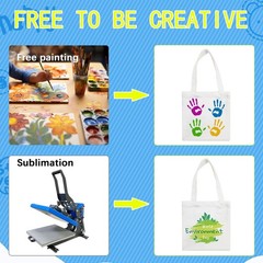 OKBA 20 Pcs 8X7.5 Inch Sublimation mini tote bags,Blank Canvas Small, White