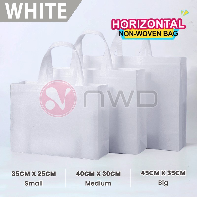 Non-Woven Horizontal Plain Tote Bag – Eco-Friendly Reusable Shopping Bag