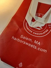 Harbor Sweets Handmade Chocolates Salem, MA Small Red Tote Bag