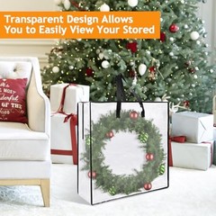 5 Pack Wreath Storage Bag, 25.6 Inch Christmas Wreath Storage Container, Clear