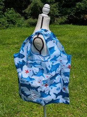 Shark Week Polyester Semi-sheer Canvas Reusable Shopping Beach Tote Bag 15×20