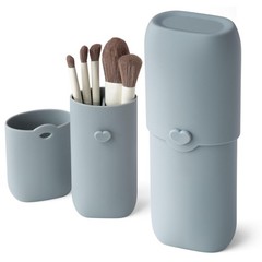 zoka Silicone Makeup Brush Holder, Travel Case, Pearl Blue