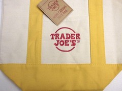 Viral Trader Joe’s MINI Canvas Reusable Bag: Off White or Tan with Yellow