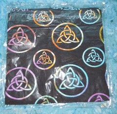 Tote Bag Triquetra NEW Rainbow Tie Dye Black Reuseable Washable Cotton 18″ x 18″