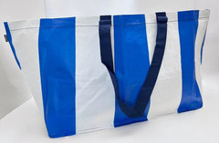 IKEA SÄCKKÄRRA SACKKARRA Shopping Bag, White/Blue, 19 gal Beach Laundry Durable