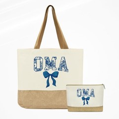 Jeteman Oma Gifts, Tote Bag, Gift for Women Nana Grandma Granny, Blue