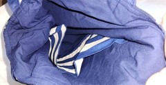 Reusable Fabric Blue & Red plaid Stripes Tote Bag