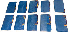 Lot 10 IKEA FRAKTA Shopping Bags Large Blue Tote 21-3/4×14-1/2×13-3/4″ 19 Gallon