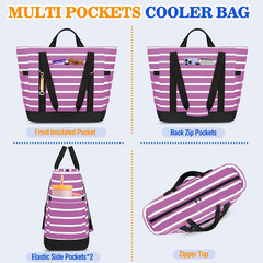 Soft Cooler Bag Insulated for Travel,Large Insulated Grocery Bags with Zippered