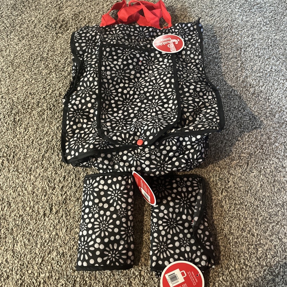 New TARGET Burst Reusable Foldable 15″ Shopping Bag Tote – NWT Lot Of 3