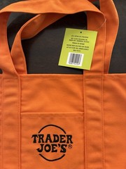 ~ TRADER JOES ~ ORANGE ~ TRICK OR TREAT MINI CANVAS TOTE BAG ~ NEW ~