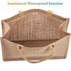 6 Pack Jute Tote Bag Burlap Gift Tote with Handle Grocery Shopping Bag for DI…
