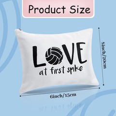 Saintrygo 9 Pieces Volleyball Makeup Bags Canvas Cosmetic White Base