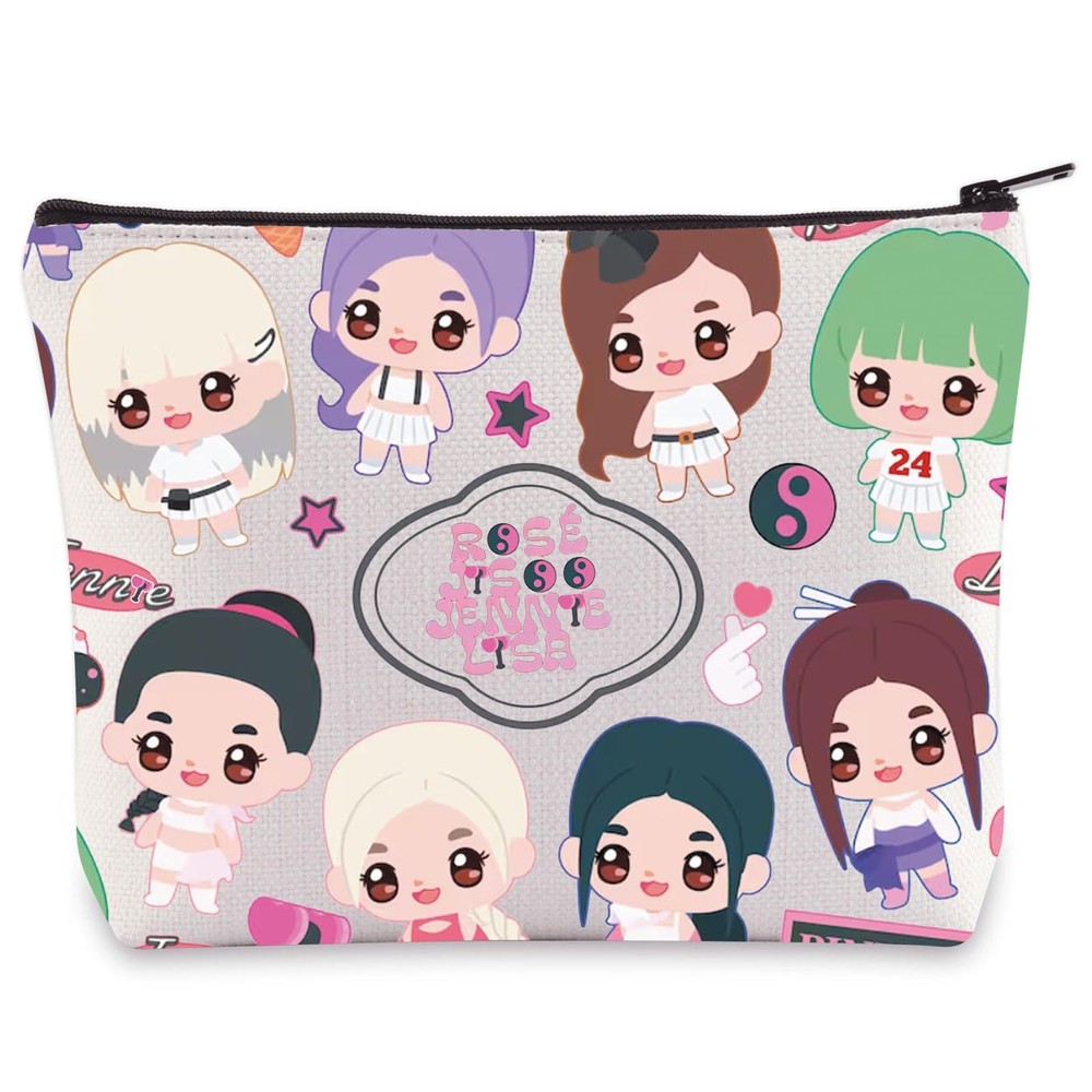 WZMPA Lisa ＆Rose & Jisoo ＆Jennie Cosmetic Bag Singer Fans Gift South Pink 4