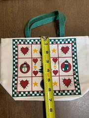 vintage linen mini christmas tote Bag Small