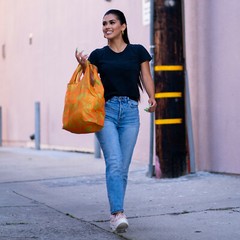 Plume Bag Co. Reusable Shopping Bags | Paisley Hippie 4 Pack w Carry Pouch