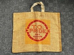 5 ‘T.O. Pride’ Dry Goods Burlap Bags Sturdy-Handled Reusable Sacks 19 X 23″