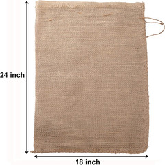 Bekith 6 Pack Burlap Bags with Drawstring, 18″ X 24″ Natural Jute Potato Sacks,