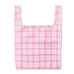 New Stoney Clover Lane x Target Pink White Plaid Reusable Shopping Tote Bag Fold