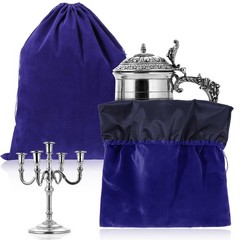 LEIFIDE 2 Pcs Large Size Silver Storage Bags 1 Count (Pack of 2), Royal Blue