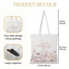 Dorm Room Essentials for Girls, Floral Christian Tote Bag, Christian Gifts fo…