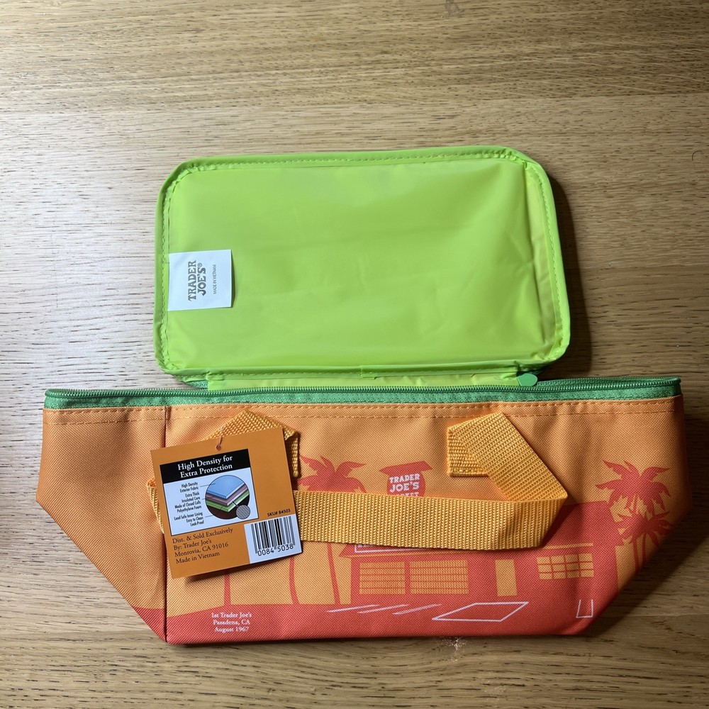 Trader Joe’s mini Insulated Bag Reusable Peach NWT 1.5 gallon Cooler Orange