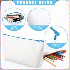 30 Pieces Makeup Bags in Bulk Canvas Bag Travel 8.66 x 5.11 x 1.77 Inches