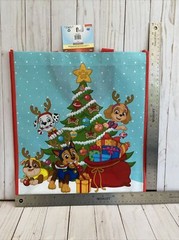 Paw Patrol Crew Christmas Tree Presents Reusable Tote Bag Holiday New Travel Kid