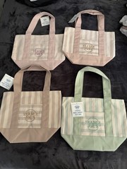 Trader Joe’s Striped Mini Canvas Tote Bag Bundle of 4 Spring Limited 2026 RARE