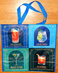 REUSABLE SHOPPING TRAVEL TOTE BAG 2-PIECES COCKTAILS ECO FRIENDLY HOMEGOODS NEW