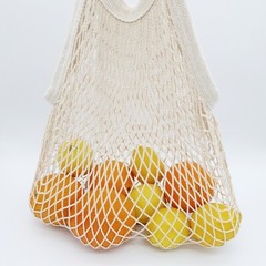 Mesh Shopping Bag Pack of 2 Natural Organic Cotton Biogradable & Eco-Friendly