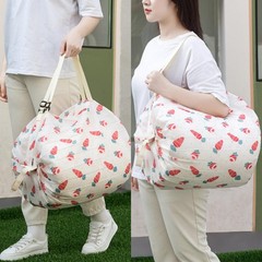 2 PCS Travel Shoulder Bag Reusable Grocery Bags Foldable Shopping Handbag