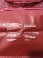 Lululemon Reusable Shopping Tote Bag Red Logo Jumbo XL