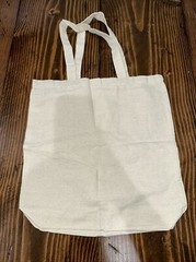 Juvale Small Reusable Grocery Bags 3-Pack Canvas Fun Designs – Beige