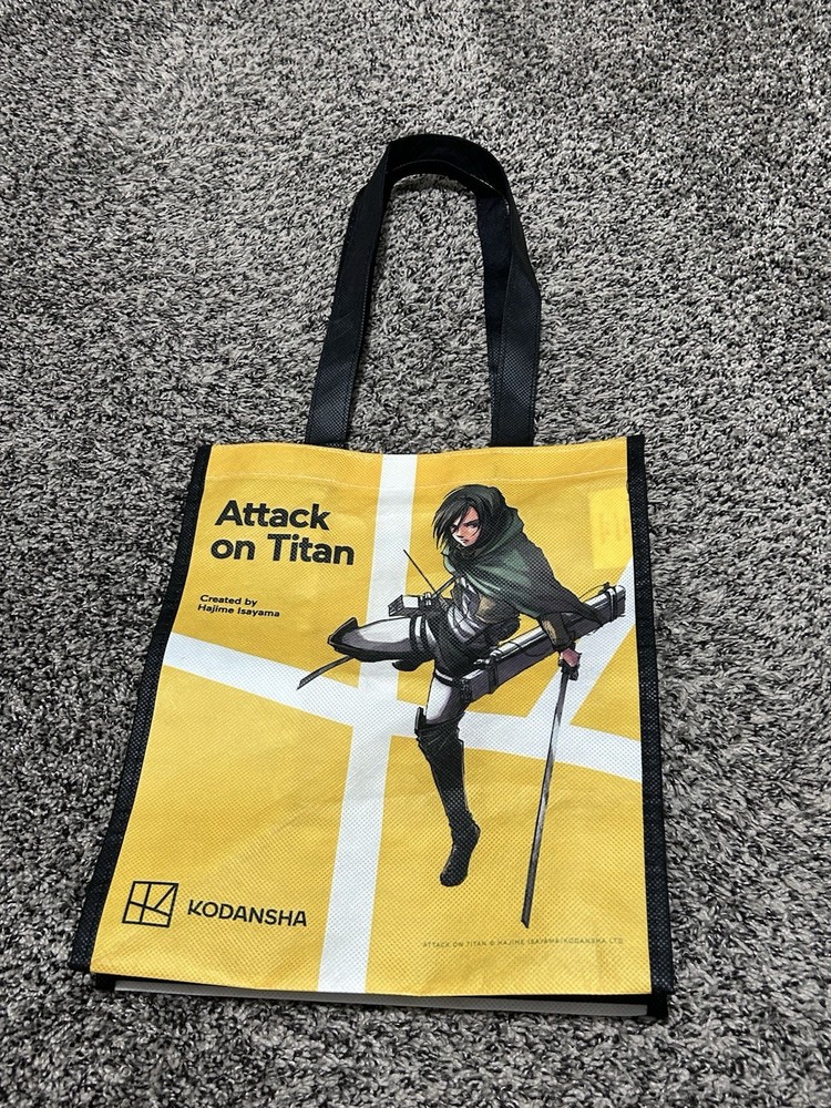 Barnes & Noble Attack on Titan Medium Reusable Tote Bag Yellow Graphic Print
