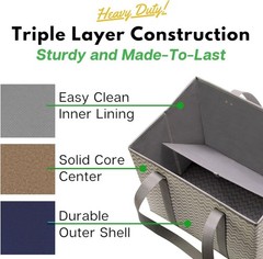 3 Pack Reusable Grocery Bags with Box Shape – Chevron