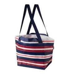 IKEA Knorralg Tote Shopping Bag Red Blue White Striped 3 Gallon