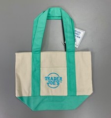 Trader Joe’s Pastel Mini Canvas Tote Bag 2025 LIMITED EDITION TEAL