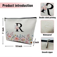 Letter Makeup Bag A-Z Personalized with Initials Birthday Gifts R