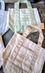 Trader Joe’s Mini Pastel Stripe Canvas Tote Bag Pink Or Green CHOOSE 1 BAG 🛍