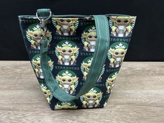 Star Wars Grogu Baby Yoda Starbucks Logo Tote Bag