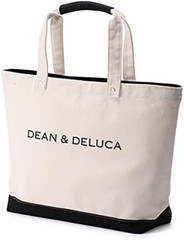 DEAN & DELUCA Black Natural Canvas Tote Bag Free Ship w/Tracking# New from Japan