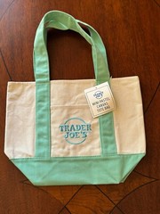Trader Joe’s Mini Pastel Canvas Tote Bag Set Of 4 Colors 2025 (New With Tag)