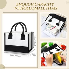 12 Pcs Burlap Tote Bag Mini Jute Reusable Bag with Handles Small Blank Canvas…