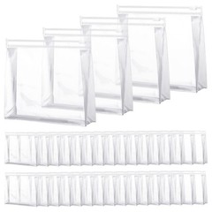 Xuniea 50 Pcs Mini Clear Makeup Bag Small 5.9 x 5.1 x 1.45 In, Transparent
