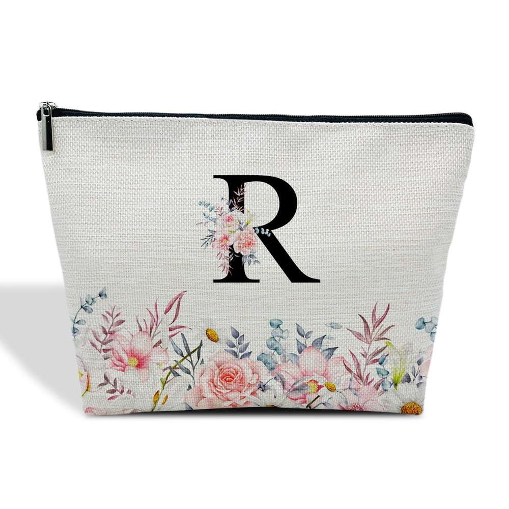 Letter Makeup Bag A-Z Personalized with Initials Birthday Gifts R