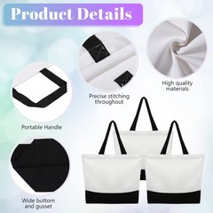 Reginary 16 Pieces Canvas Tote Bag Bulk Sublimation Blank Large Reusable Groc…