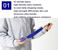 Portable Foldable Shopping Bag Reusable Grocery Tote with Compact Storage Disc