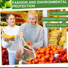 80 Reusable Cotton Mesh Produce Bags – Eco-Friendly Grocery Set